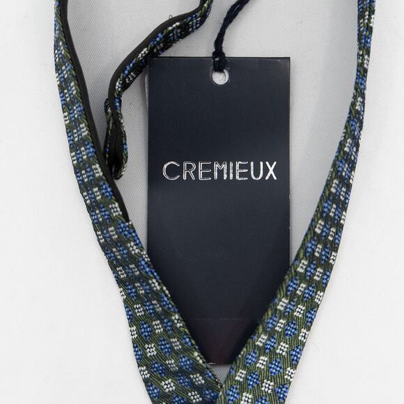 Daniel Cremieux Green Blue 100% Silk Self Tie Bow Tie - Picture 3 of 6